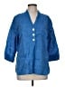 Purejill Blue 3/4 Sleeve Button-Down Shirt Size Med Petite - photo 1