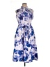 Calvin Klein 100% Cotton Print Blue Purple Cocktail Dress Size 14 - photo 1