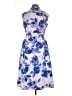 Calvin Klein 100% Cotton Print Blue Purple Cocktail Dress Size 14 - photo 2