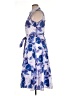 Calvin Klein 100% Cotton Print Blue Purple Cocktail Dress Size 14 - photo 5