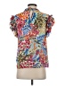 Sugarlips Floral Orange Short Sleeve Blouse Size XS - photo 2