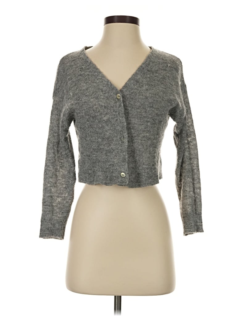 Pre-owned Mng Wool Cardigan Sweater In Gray