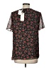 Pleione 100% Polyester Black Short Sleeve Blouse Size L - photo 2