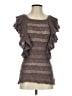 Knitted & Knotted Brown Short Sleeve Top Size S - photo 1