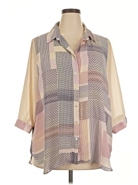 Jones & Co 3/4 Sleeve Button Down Shirt