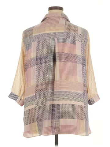 Jones & Co 3/4 Sleeve Button-Down Shirt (view 2)