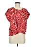 Joy Joy 100% Polyester Red Short Sleeve Blouse Size M - photo 1