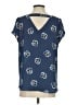 Ann Taylor LOFT 100% Polyester Blue Short Sleeve Blouse Size S - photo 2