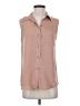 Theory Tan Sleeveless Button-Down Shirt Size S - photo 1