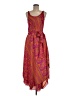 Unbranded 100% Polyester Paisley Orange Casual Dress Size M (estimated) - photo 1