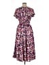 Perceptions Print Pink Casual Dress Size XL - photo 2