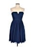 J.Crew 100% Silk Solid Blue Cocktail Dress Size 10 - photo 1