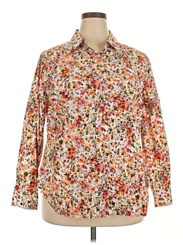 Liz Claiborne 3/4 Sleeve Button-Down Shirt (view 1)