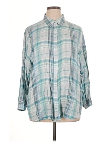 Gloria Vanderbilt 3/4 Sleeve Button-Down Shirt (view 1)