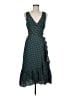 Tory Burch 100% Polyester Polka Dots Teal Cocktail Dress Size 6 - photo 1