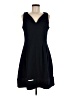 Taylor 100% Polyester Solid Black Casual Dress Size 8 - photo 1