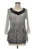 Nicola 100% Polyester Silver 3/4 Sleeve Blouse Size M - photo 1
