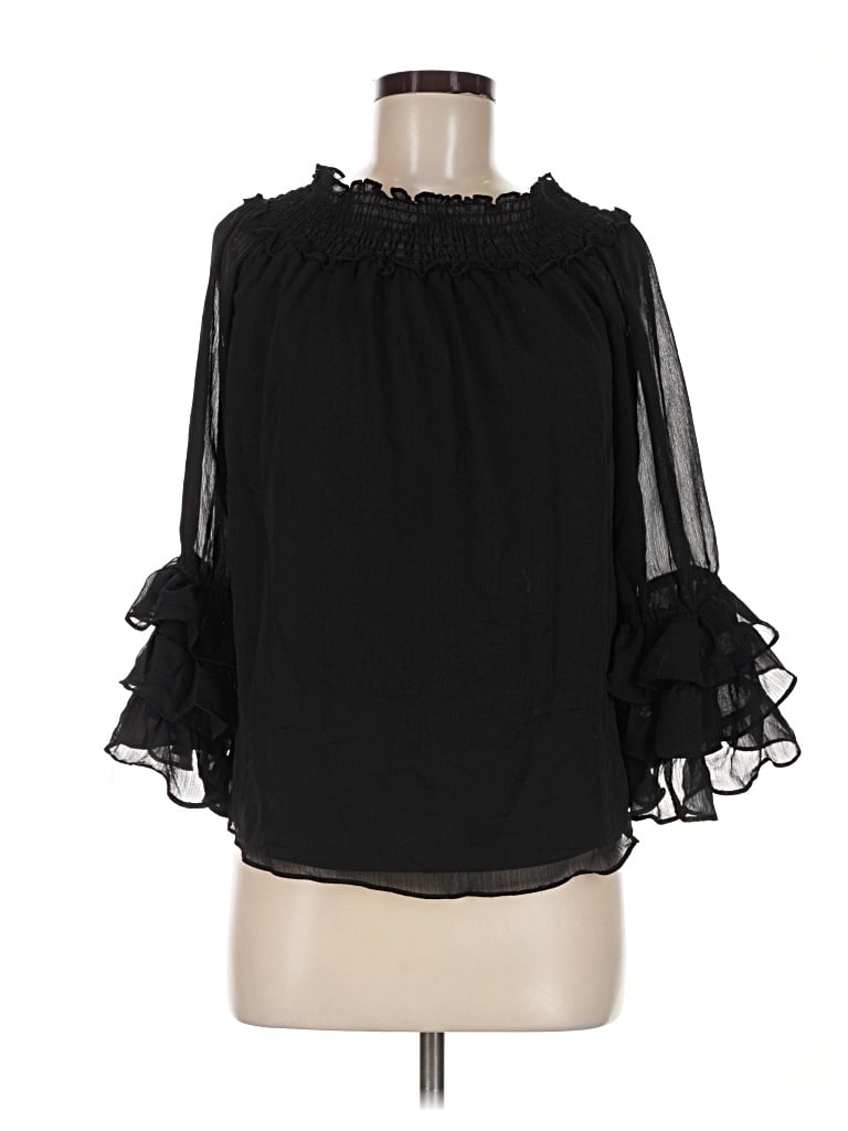 Pre-owned Cece 3/4 Sleeve Blouse In Black