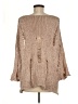 She + Sky Metallic Tan Pullover Sweater One size - photo 2