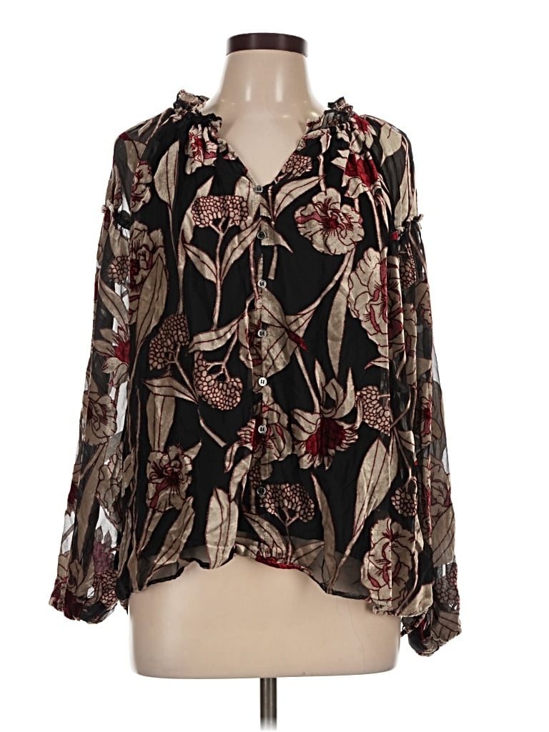 Pre-owned Cupio Long Sleeve Blouse In Brown