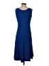Creation Solid Blue Casual Dress Size S - photo 2