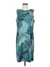 Connected Apparel Graphic Teal Cocktail Dress Size 14 - photo 1