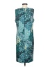 Connected Apparel Graphic Teal Cocktail Dress Size 14 - photo 2