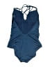 Athleta Solid Blue One Piece Swimsuit Size S - photo 2
