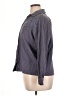 Together Floral Stripes Solid Gray Blue Long Sleeve Blouse Size XL - photo 5