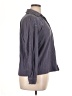Together Floral Stripes Solid Gray Blue Long Sleeve Blouse Size XL - photo 4