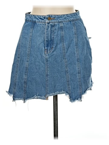 Honey Punch Denim Skirt (view 1)