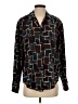 Helene St Marie Print Brown Long Sleeve Button-Down Shirt Size 6 - photo 1
