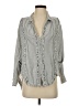 We the Free Stripes Silver 3/4 Sleeve Button-Down Shirt Size XS - photo 1