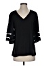 Unbranded 100% Polyester Black 3/4 Sleeve Top Size S - photo 1