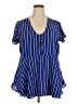 Torrid 100% Polyester Blue Short Sleeve Blouse Size 2X Plus (2) - photo 1
