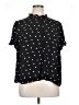T Tahari 100% Polyester Polka Dots Black Short Sleeve Blouse Size 1X - photo 1