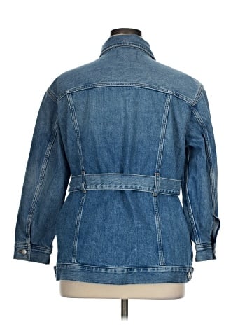 Madewell Plus Belted Oversized Trucker Jean Jacket in Reston Wash (view 2)