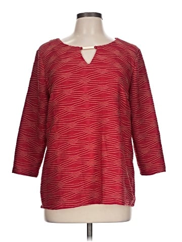 JM Collection 3/4 Sleeve Top (view 1)