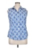 Talbots Blue Sleeveless Button-Down Shirt Size 14 - photo 1