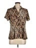 Dana Buchman 100% Polyester Animal Print Brown Short Sleeve Blouse Size M - photo 1