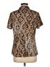 Dana Buchman 100% Polyester Animal Print Brown Short Sleeve Blouse Size M - photo 2