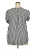 Liz Claiborne 100% Rayon Stripes Silver Short Sleeve Blouse Size XXL - photo 2