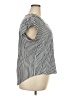 Liz Claiborne 100% Rayon Stripes Silver Short Sleeve Blouse Size XXL - photo 4