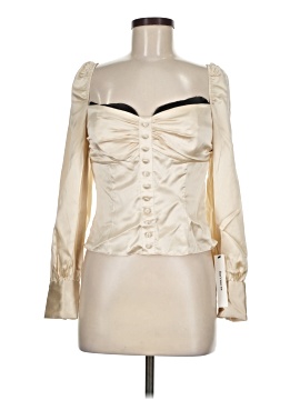 Reformation Long Sleeve Silk Top