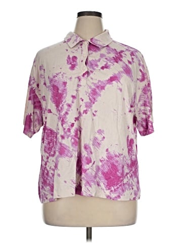 LOGO by Lori Goldstein Short Sleeve Blouse (view 1)