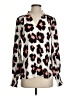 Crosby 100% Polyester Animal Print Ivory Long Sleeve Blouse Size XS - photo 1