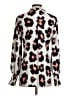 Crosby 100% Polyester Animal Print Ivory Long Sleeve Blouse Size XS - photo 2