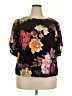 The Odells Floral Multi Color Black Short Sleeve Blouse Size 2X - photo 1