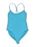Shade & Shore Solid Blue One Piece Swimsuit Size XS - photo 1