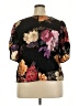 The Odells Floral Multi Color Black Short Sleeve Blouse Size 2X - photo 2